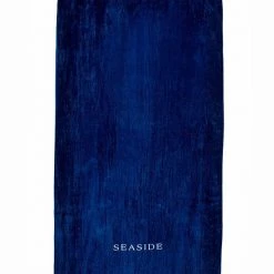 COTTONFRUIT Navy Embroidered Beach Towel