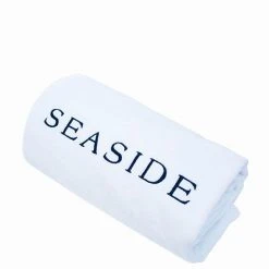 COTTONFRUIT White Embroidered Beach Towel