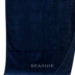 COTTONFRUIT Navy Embroidered Beach Towel