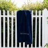 COTTONFRUIT Navy Embroidered Beach Towel