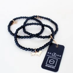ENEWTONDESIGN Navy 4mm Bracelet With Bud Charm
