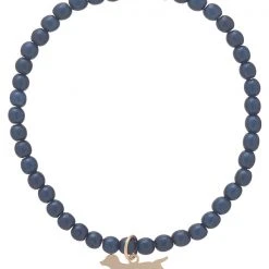 ENEWTONDESIGN Navy 4mm Bracelet With Bud Charm