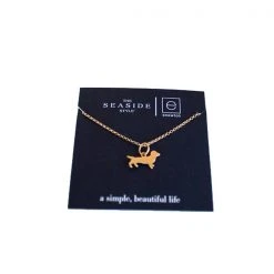 ENEWTONDESIGN HOME & GIFTS Gold Filled Bud The Dachshund Necklace