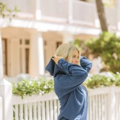 SOWALINK Navy Adult Longsleeve Hooded Tee SEASIDE APPAREL