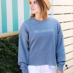 CHARLES RIVE Blue Jean Seaside Cropped Sweatshirt SEASIDE APPAREL