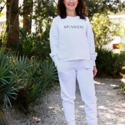 CHARLES RIVE White Seaside Cropped Sweatshirt
