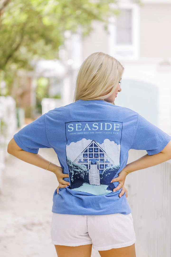 GARMENT GEAR Flo Blue Seaside Pavilion Tee SEASIDE APPAREL 2 GARMENT GEAR Flo Blue Seaside Pavilion Tee SEASIDE APPAREL