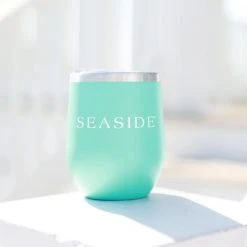ETSEXPRESS HOME & GIFTS Mint Stainless Steel Seaside Wine Tumbler