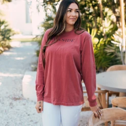 GARMENT GEAR SEASIDE APPAREL Crimson Longsleeve Unisex Seaside Tee