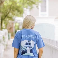 GARMENT GEAR Flo Blue Seaside Pavilion Tee SEASIDE APPAREL 7 GARMENT GEAR Flo Blue Seaside Pavilion Tee SEASIDE APPAREL