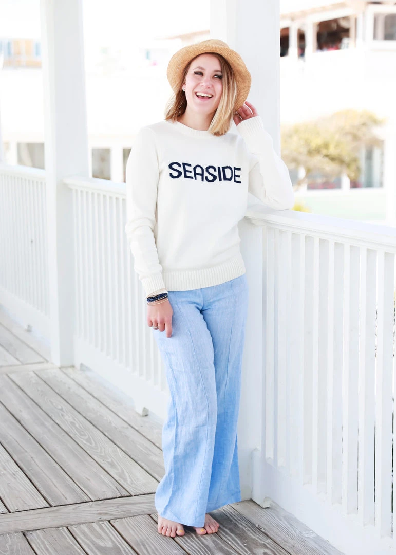ELLSWORTH White Seaside Knit Sweater SEASIDE APPAREL