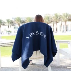 MV SPORT Navy Seaside Sweatshirt Blanket