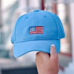 HARDINGLANE Youth Light Blue American Flag Hat SEASIDE APPAREL